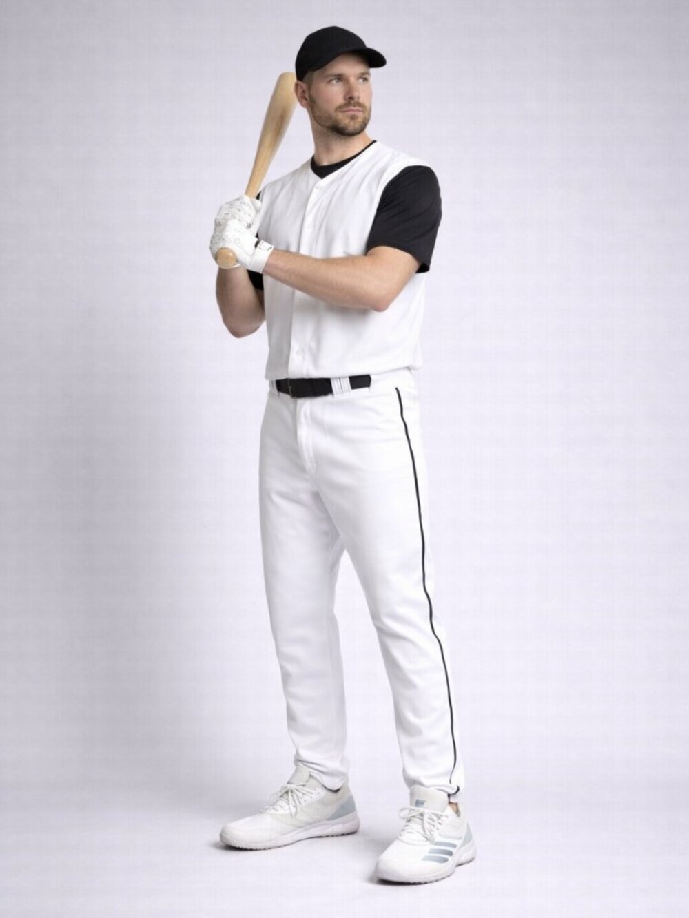 Adidas Icon V Turf Baseball Shoes White Silver Stripes Men’s Big & Tall Size 17